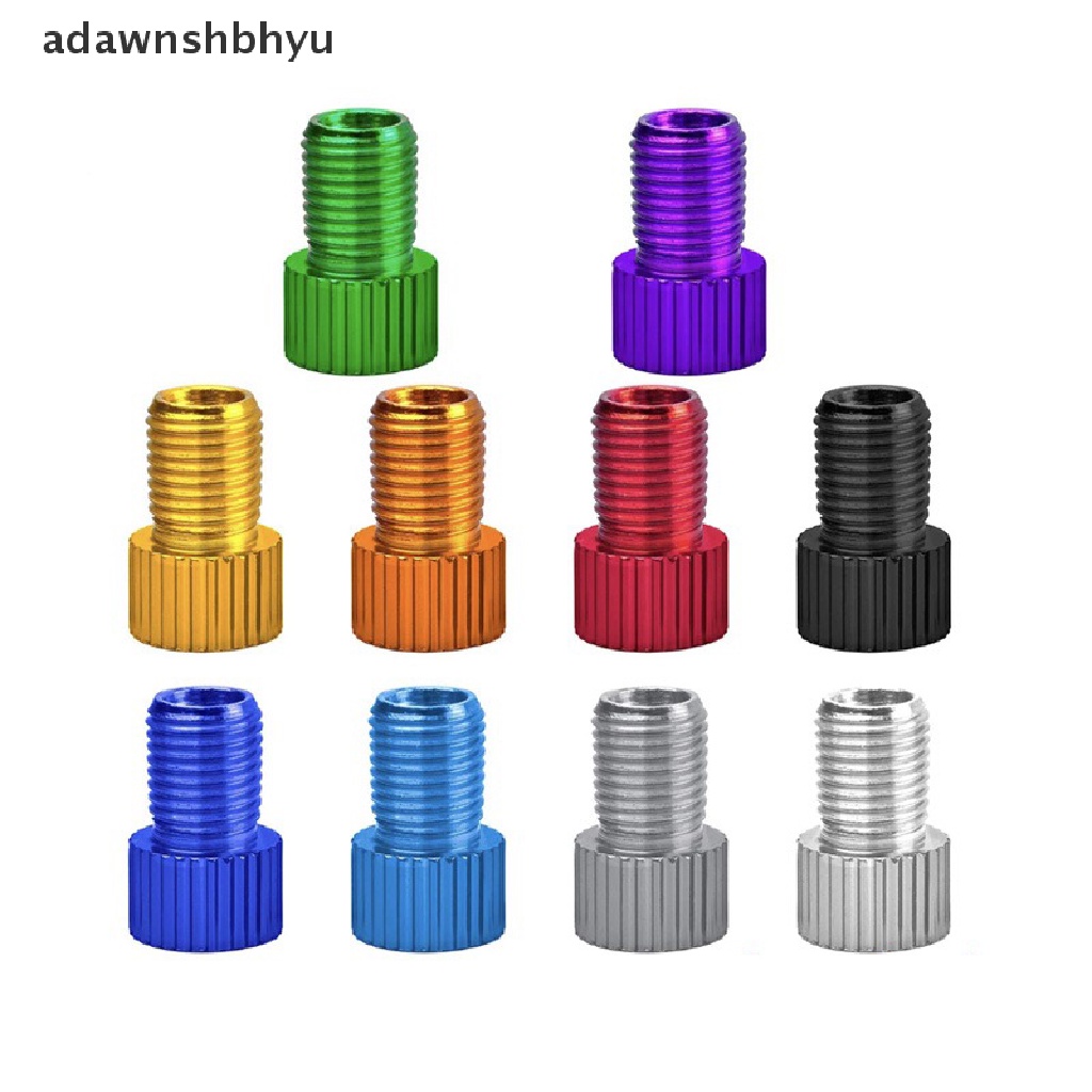 Adawnshbhyu 6pc Klep Sepeda Sepeda Alumunium PRESTA to SCHRADER Converter Car Valve Adapter ID