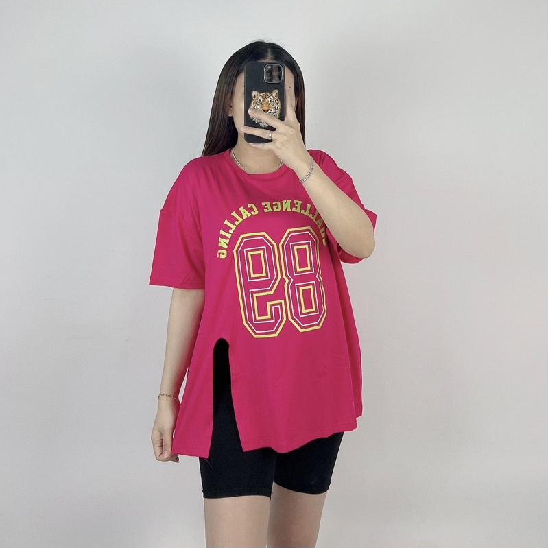 Kaos Oversize Slit Cc 86/ Atasan Jumbo wanita