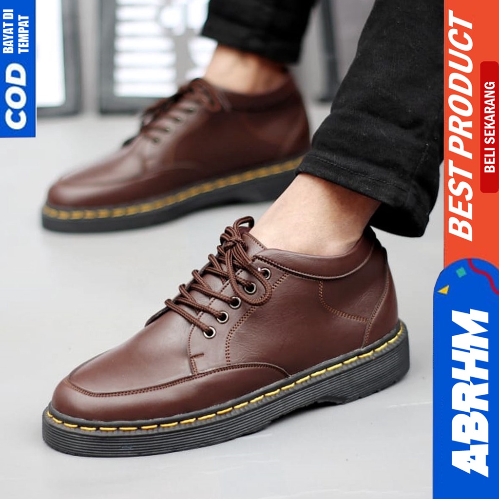 Sepatu Formal Kerja Pantofel Pria Docmart Low Boots Hitam Abrhm RIBERY SLOP