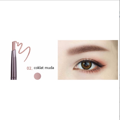 LAMEILA Geometry Colors Double Heads Eyebrows Pensil Alis Eyebrow Brush Waterproof Tahan Air