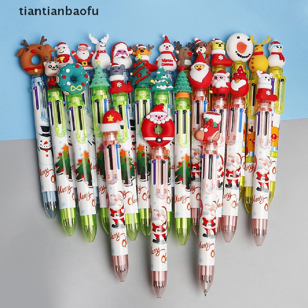 1 Pc Pulpen 6 Warna Dapat Ditarik Untuk Hadiah Natal