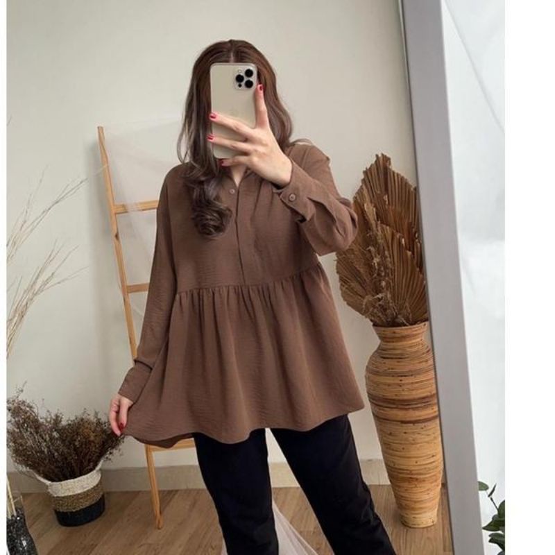 OSEAN BLOUSE CRINKLE AIRFLOW// ATASAN WANITA CRINKLE TERBARU