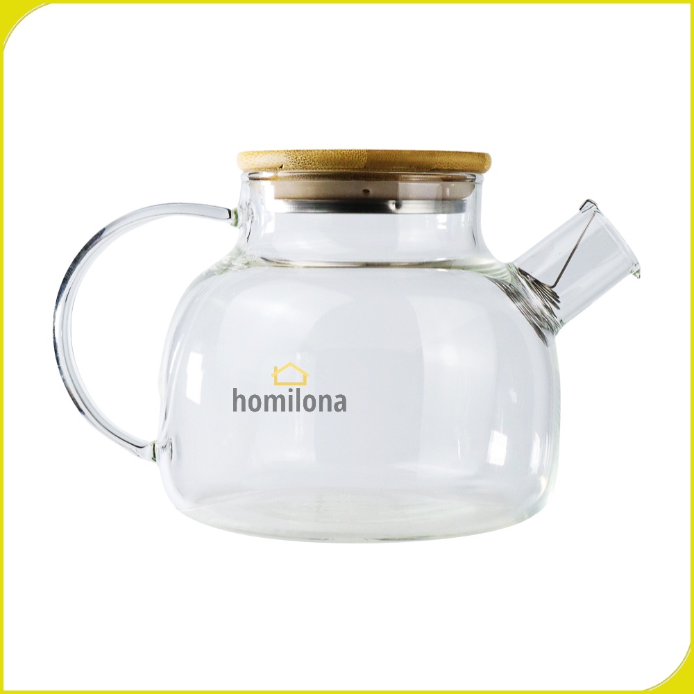 One Two Cups Teko Pitcher Teh Chinese Teapot Maker Borosilicate Glass 1L 1.6L BR-384 Transparent