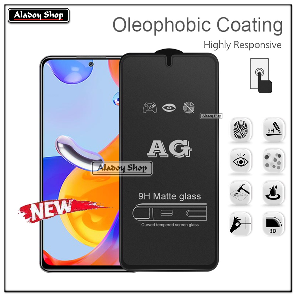 Paket 3IN1 Tempered Glass Layar Matte Anti Glare XIAOMI REDMI NOTE 11 PRO Free Tempered Glass Camera dan Skin Carbon