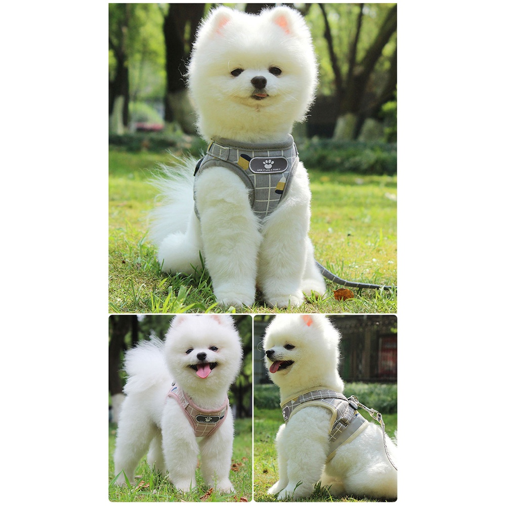 Rompi Harness Modis Mesh Lembut dengan Tali Pengikat Reflektif untuk Anjing / Kucing Kecil