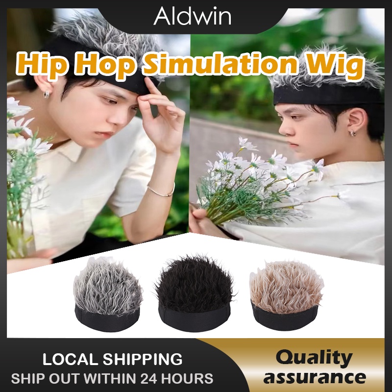 Cosplay Wig Topi Tampan Simulasi Wig Rambut Pendek Topi Retro Hip-Hop Spoof Beanie Hat Melon Kulit N