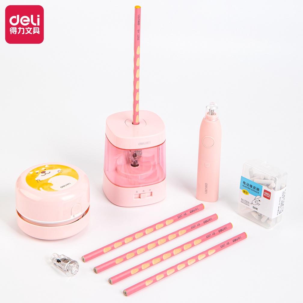 

DELI ELECTRIC STATIONERY SET / SET ALAT TULIS ELEKTRIK RAUTAN PENGHAPUS VACUUM PENSIL 5 IN 1 33303A TERLARISS...,,,,,
