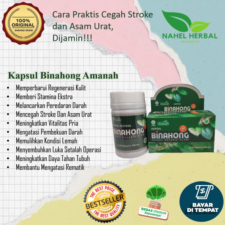 Obat Herbal Asam Urat Kolesterol Dan Sendi Paling Ampuh Resep Dokter Diapotik - Kapsul Binahong Aman