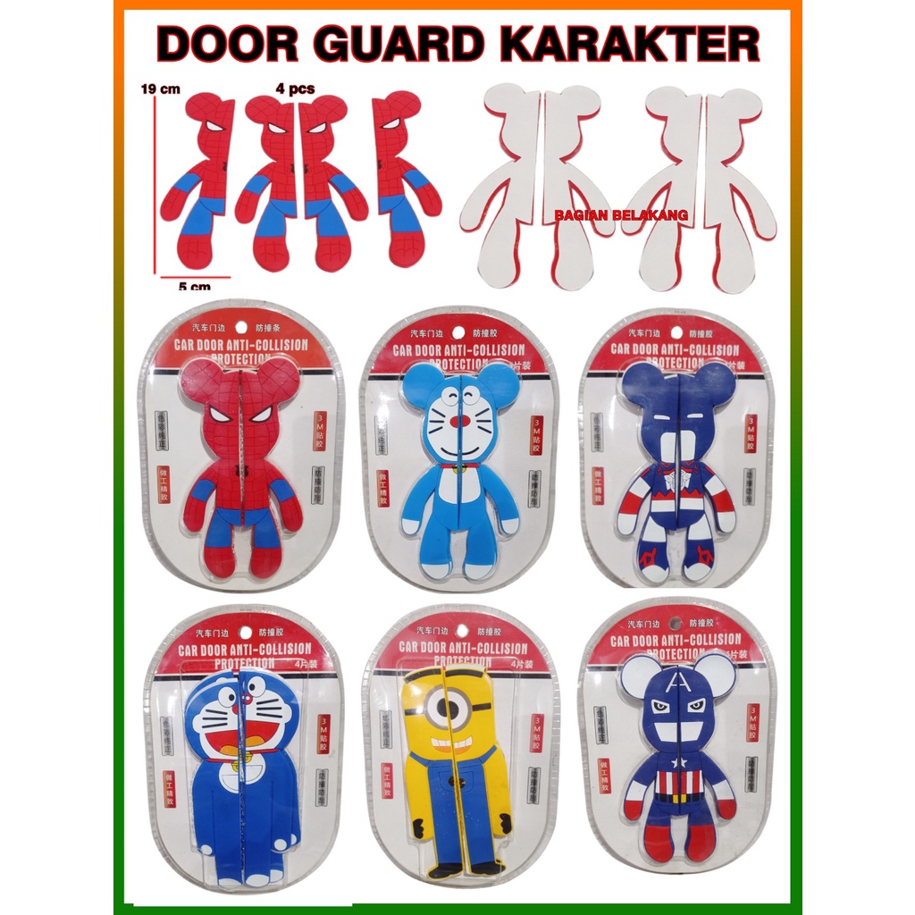 Door Guard pintu mobil Karakter Bahan Karet