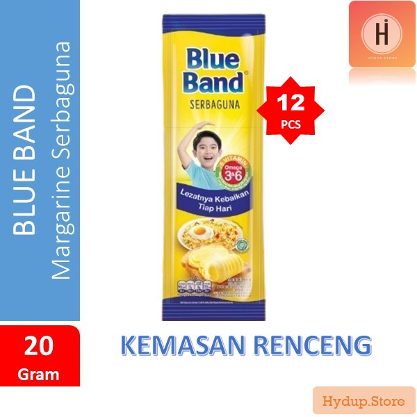 

Blue Band Margarin Krim Serbaguna Renceng isi 12 Pcs Kemasan 20 Gr