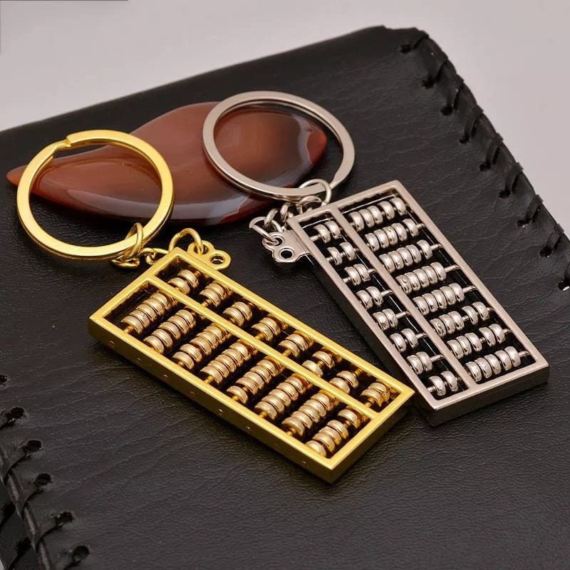 Yamata Gantungan Kunci Model Sempoa Mini Creative Calculator Accounting Special Purpose Tool 8/6 Rows Abacus Keychain Chinese Ancientclassic Style Key Chain