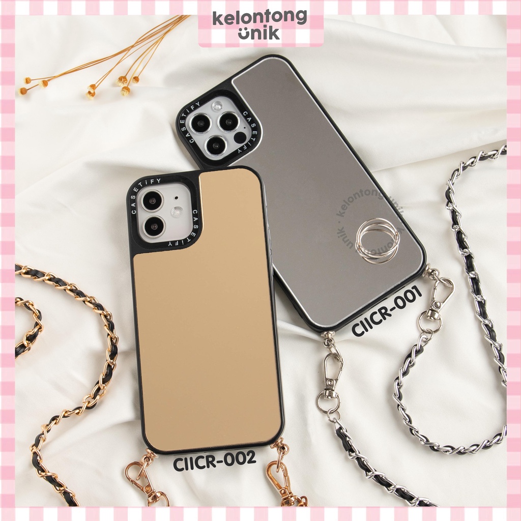 (Seri 1) For iPhone - Casetify Mirror Lanyard Rantai Case/ Sling Case Tali