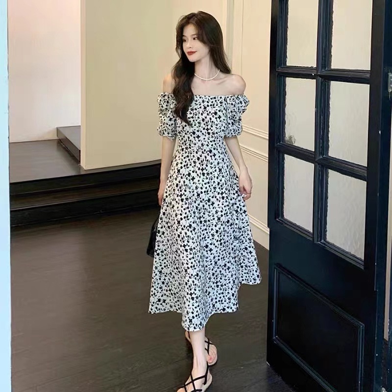 yikoo-Dress korea midi dress multi-warna gaun bunga versi dres wanita