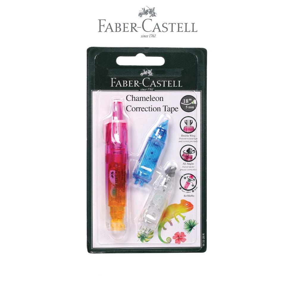 

FABER CASTELL CORRECTION TAPE CHAMELEON + 2 REFILL BAR PINK TERLARISS...,,,,,