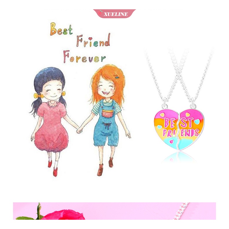 Fashion Lucu bestie Persahabatan Fase Magnet Kalung Anak 2pak Pribadi Teman Baik Cinta Kalung Anak [ZXL]