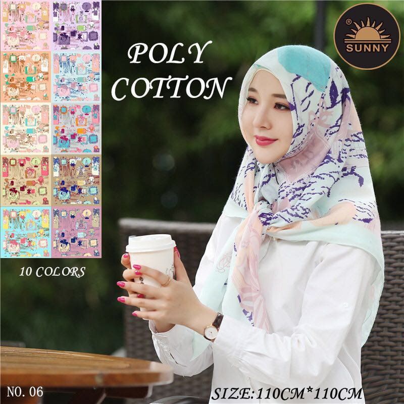 SEGIEMPAT MOTIF SEGI EMPAT EMPORIUM BY SUNNY HIJAB BAHAN KATUN dan JAHIT TEPI 105 X 105  KERUDUNG PREMIUM QUALITY HARGA GROSIR