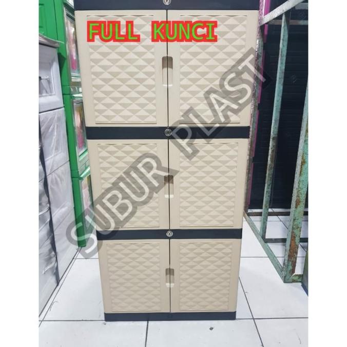 LEMARI PLASTIK / LACI PLASTIK / LEMARI PAKAIAN ROVEGA CTR SUSUN 3 paling dicari