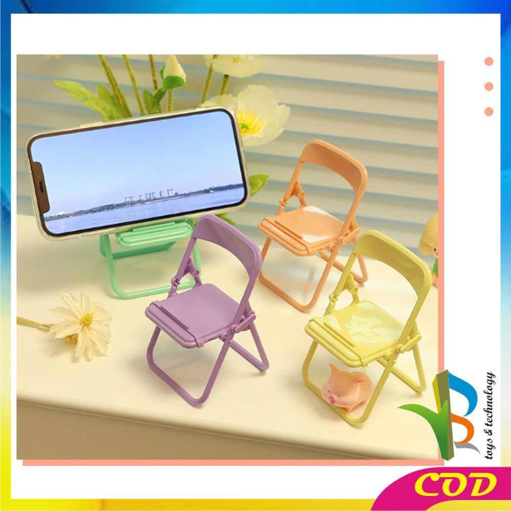 RB-C728 Stand Holder Bentuk Kursi Warna Macaron Dudukan Multifungsi / Phone Holder Hp Untuk Dekorasi Meja / Tatakan Handphone