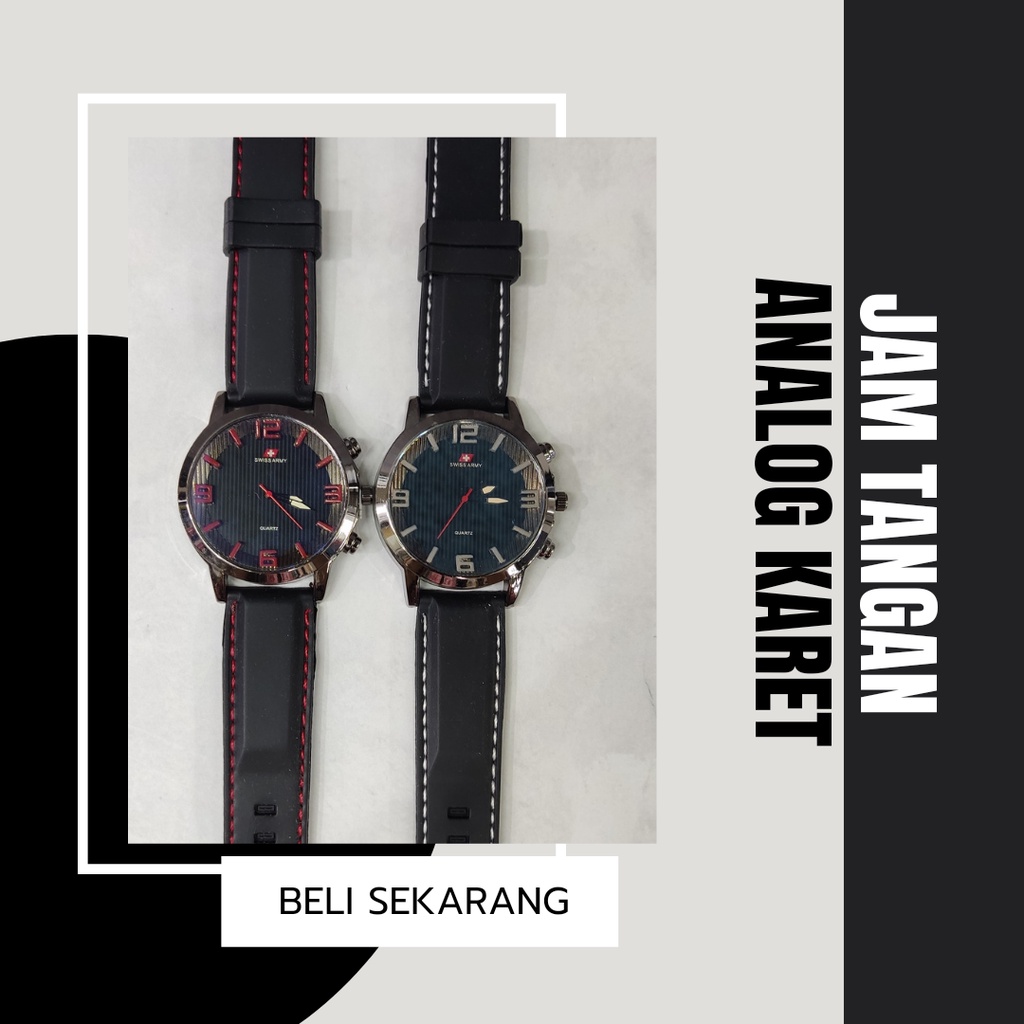 JAM TANGAN COWOK TALI KARET ANALOG // JAM TANGAN PRIA ANALOG // JAM TANGAN PRIA MODEL SPORTY MURAH M