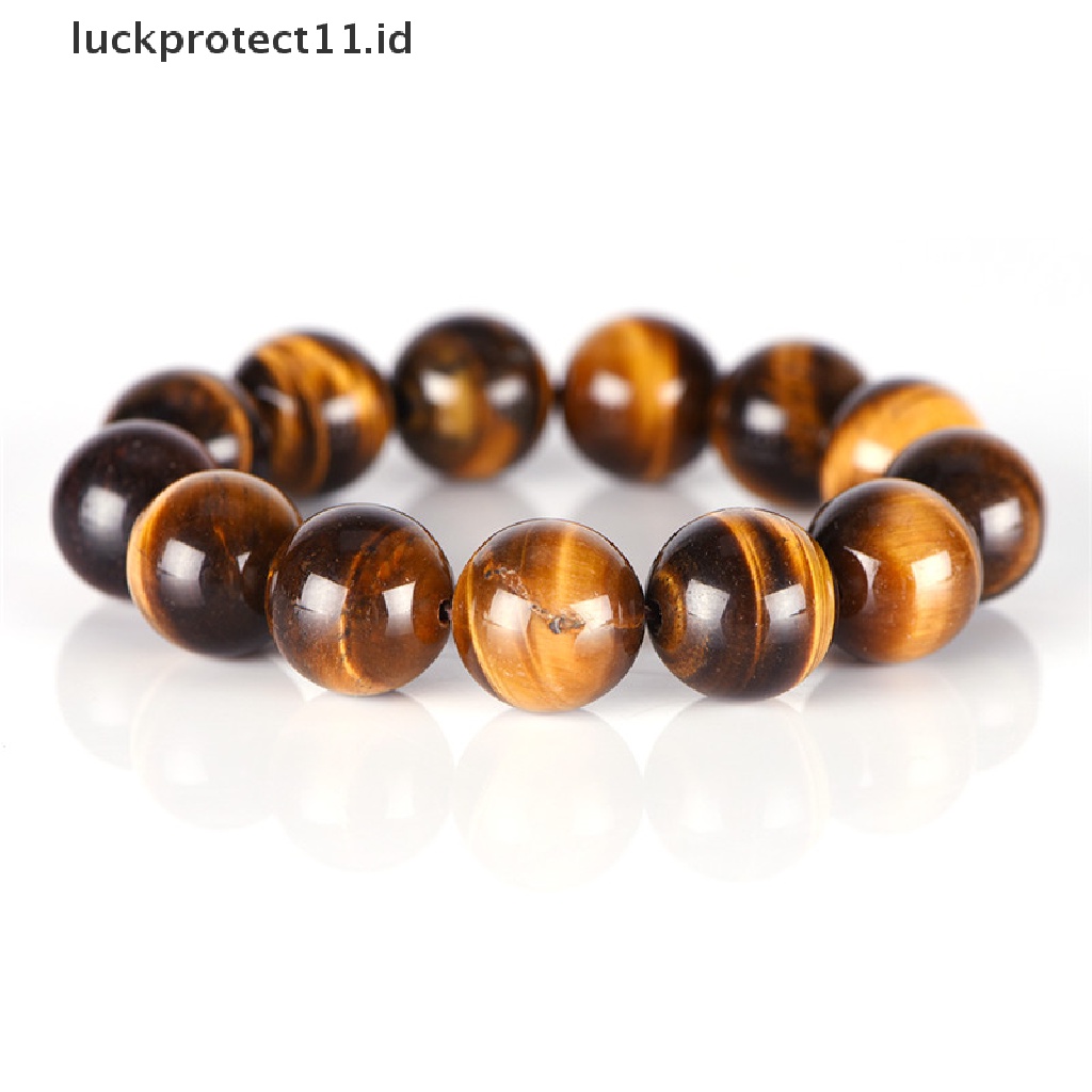 /Fashion Hot// Fashion// Batu Mata Harimau Alami Lucky Bless Beads Pria Wanita Perhiasan Gelang Bangle Chic.