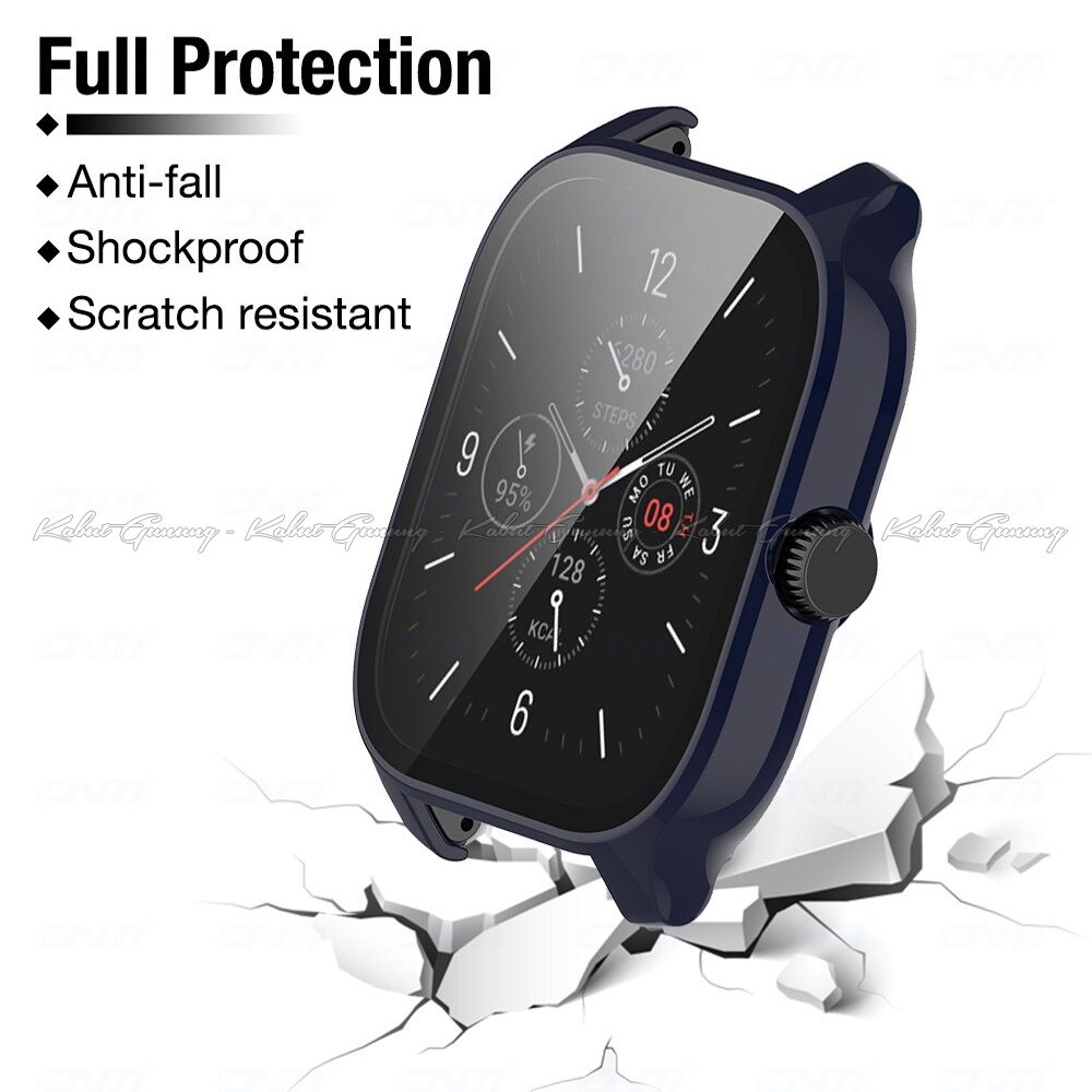 PC Bumper Hard Case For Amazfit GTS 4 Case Cover With Tempered Glass