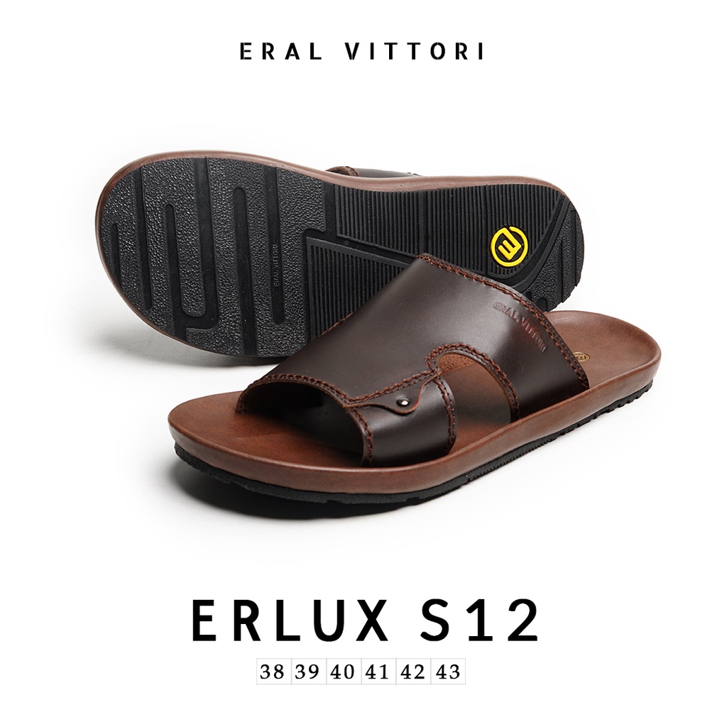 Eral Vittori - Erlux S12 Sandal Kulit Kasual Harian Pria