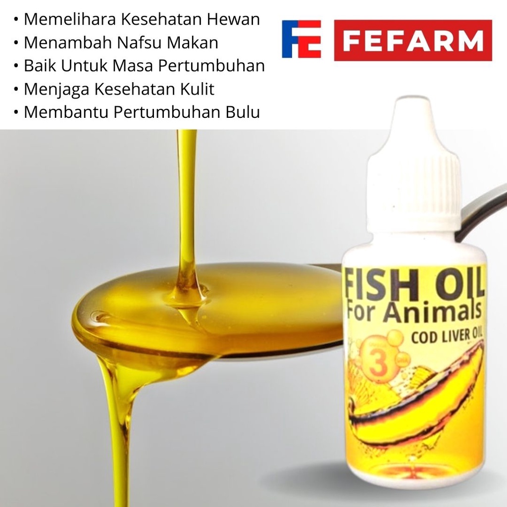 Minyak Ikan 100% Fish Oil 20ml Kucing Dan Anjing FEFARM