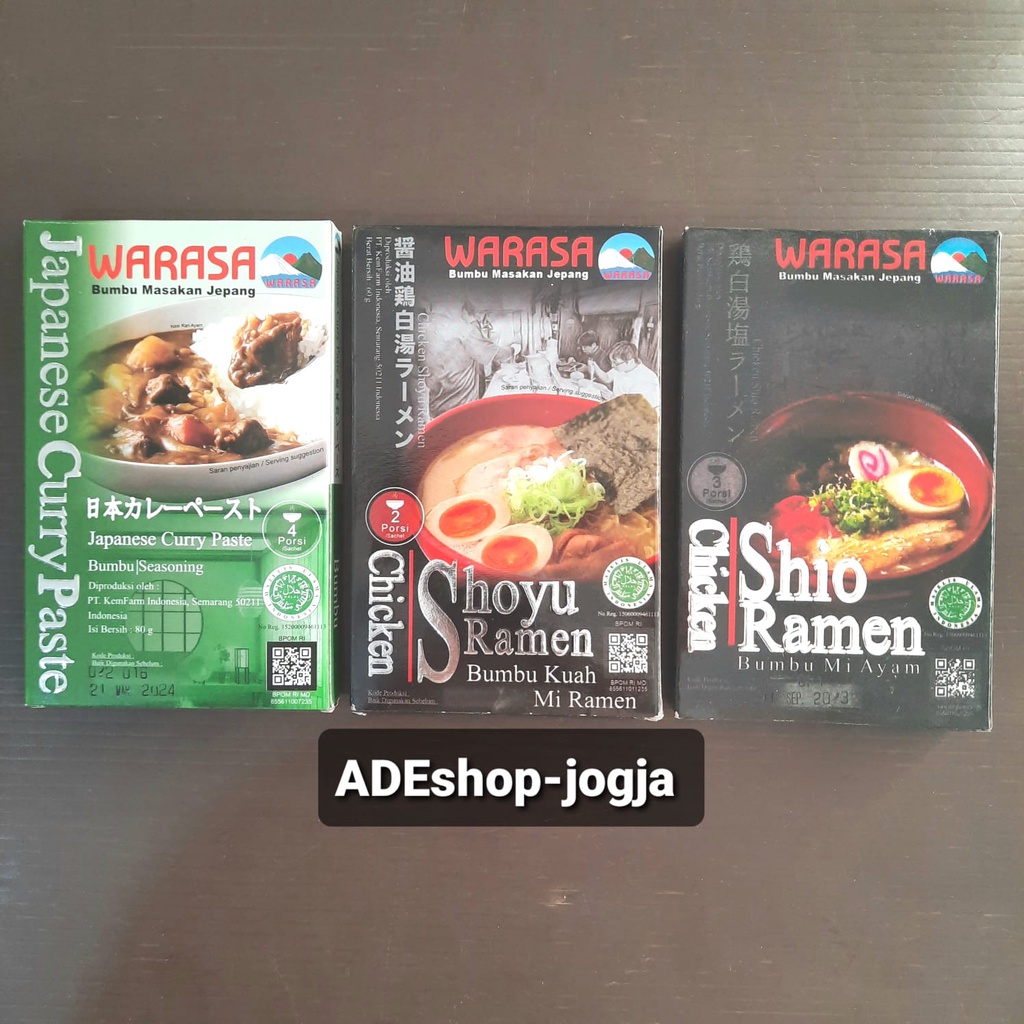 

warasa chicken shio ramen shoyu 50 gr bumbu mie ayam instan japanese curry paste pasta kari kuah