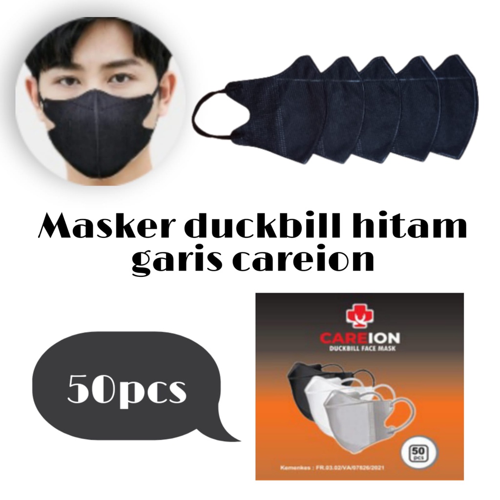 Masker Duckbill Dewasa  Careion Masker 3ply Duck Bill  Care ion Disposable Mask 95% CE Bnpb - 50 PCS