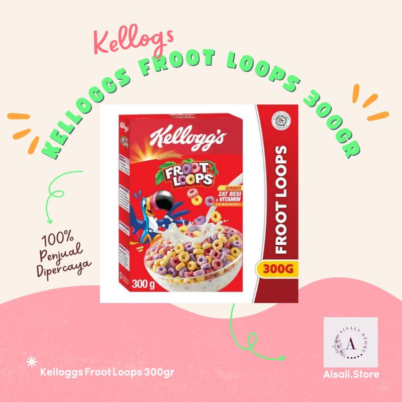 

kelloggs Froot Loops 300gr - Sereal Sarapan - Cereal Ringan - Cemilan Sereal