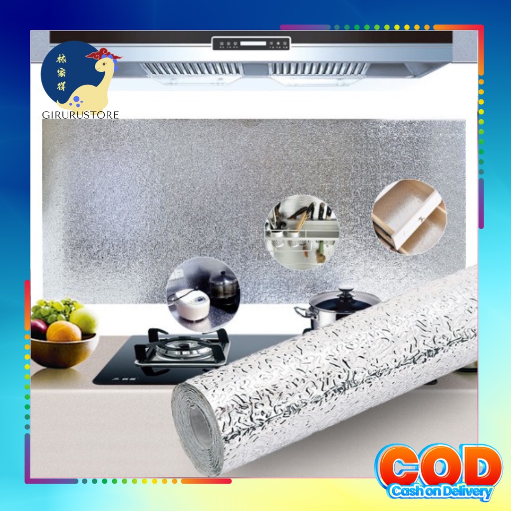 Wallpaper Dapur Aluminium Foil / Stiker Dapur Aluminium Anti Air, Minyak / Stiker Dinding Dapur waterproof aluminium foil