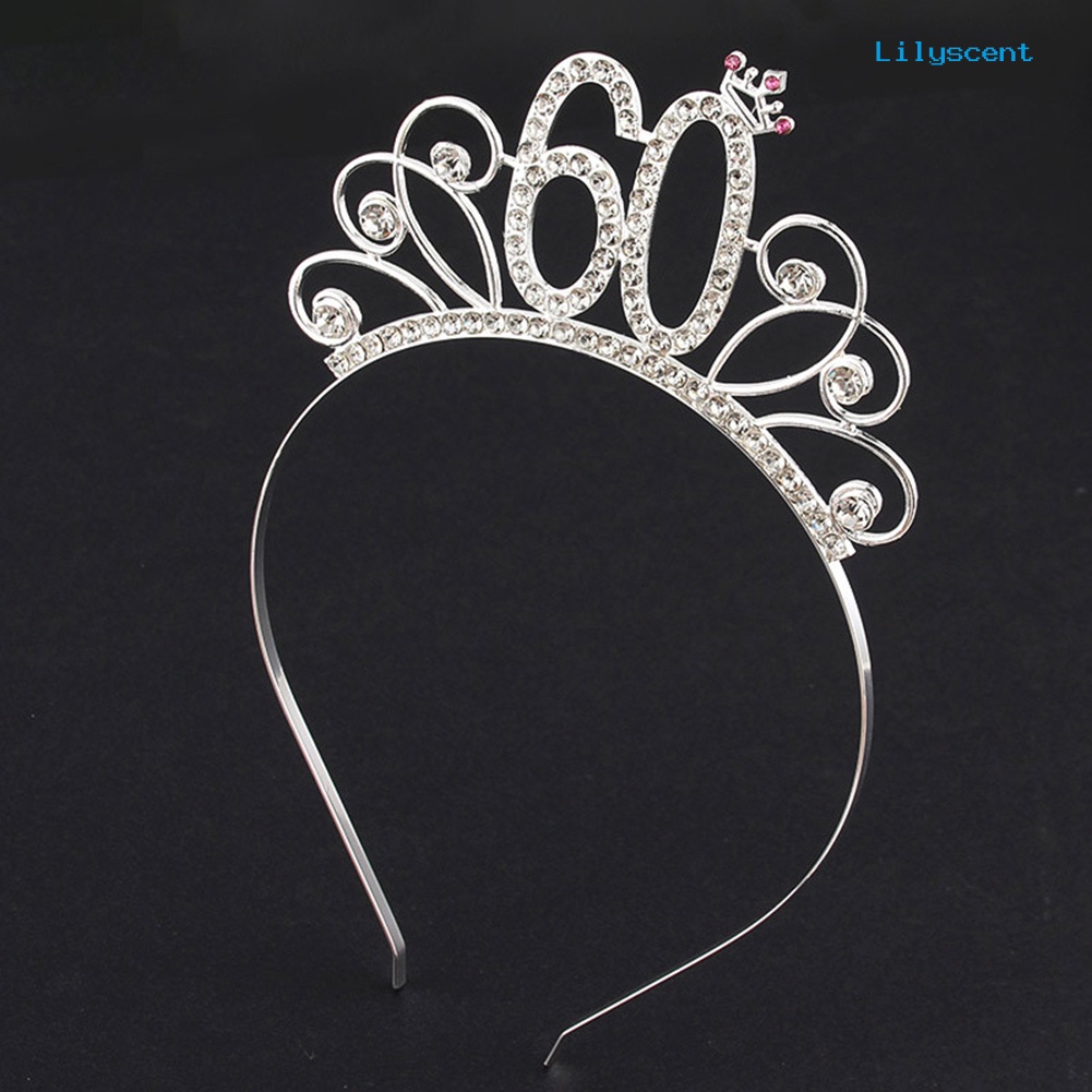 [LS]16/18 /21/30 /40/50/60/80 Pesta Ulang Tahun Tiara Mahkota Bando Rambut Loop Dekorasi