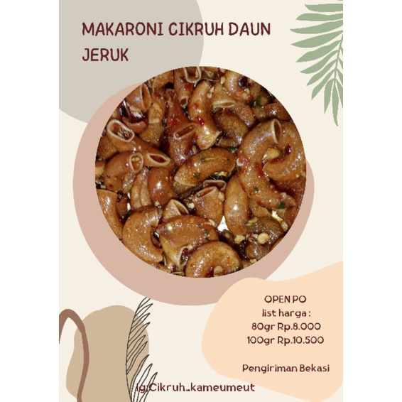 

1kg/makaroni pipa/makaroni cikruh/makaroni pedas daun jeruk/makaroni bantet