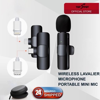 Topspot kebisingan Lavalier Microphone Plug & Play Lapel Mic Wireless Mikrofon for TikTok YouTube Facebook Live Stream Vloggers Recording video for Android iphone