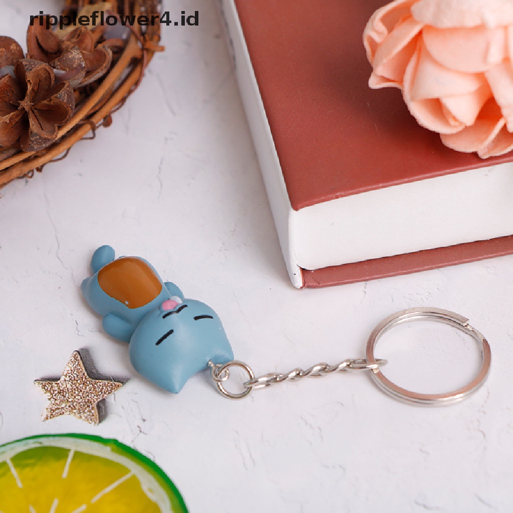 {rippleflower4.id} Gantungan Kunci Kucing Keberuntungan Kartun Yang Indah Wanita Pria Kitten Car Keychain Fashion Keyring~