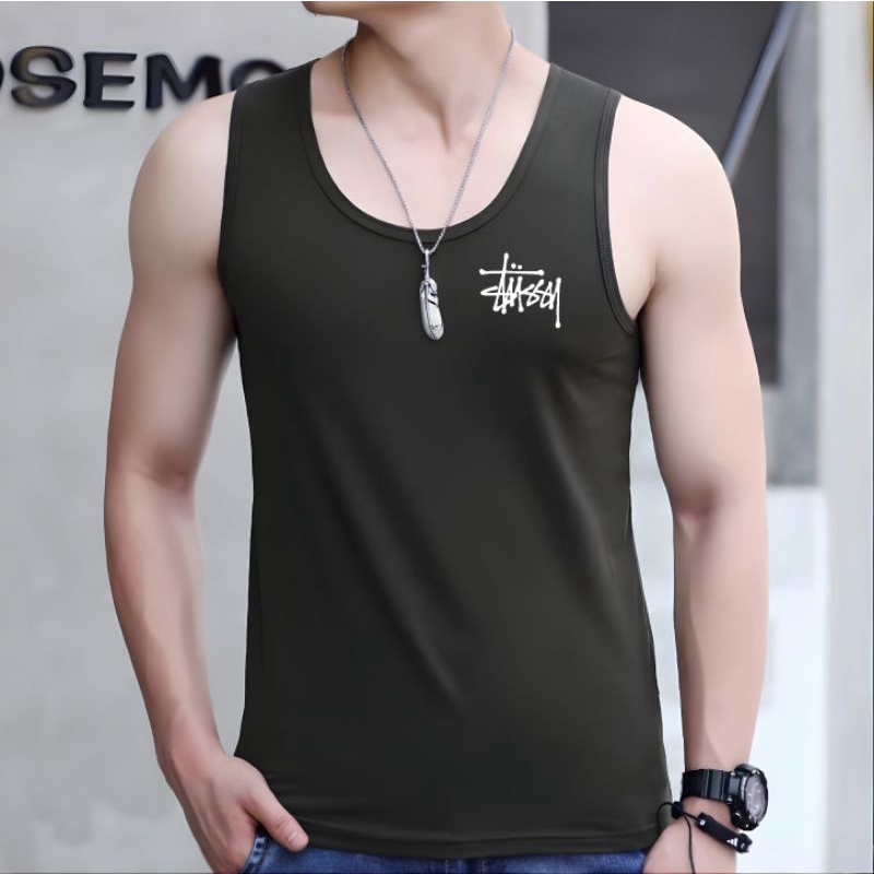 Baju Singlet Pria TUSSY Tanktop Pria Cotton Combed Kaos Singlet Pria