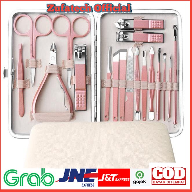 Biutte.co Nail Art Set Gunting Kuku Manicure Pedicure 18 PCS - ZJQ-18 - Rose Gold