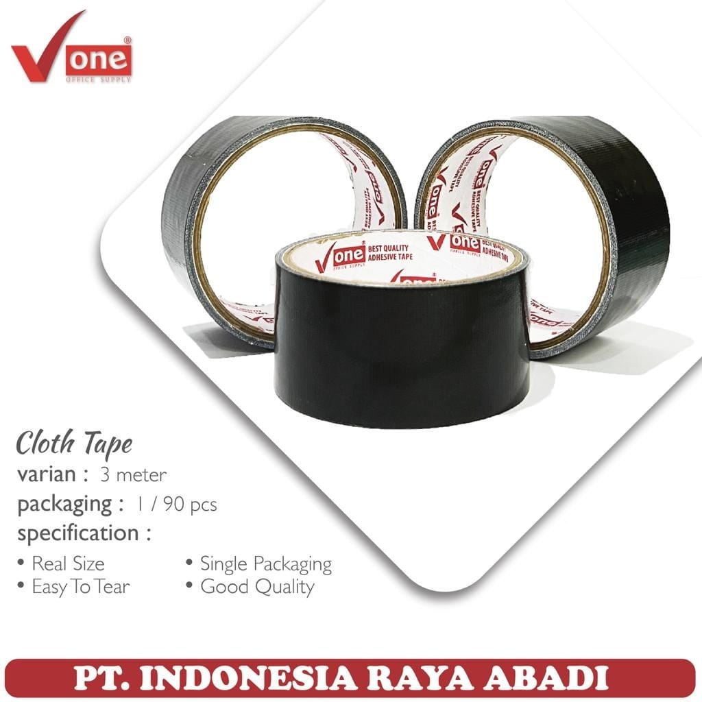 

Cloth Tape Black 3 meter Perekat Lakban Hitam