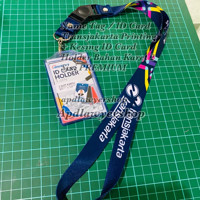 

Nametag Name Tag Id Card Holder Plus Tali Id Card Transjakarta Printing 2 Sisi