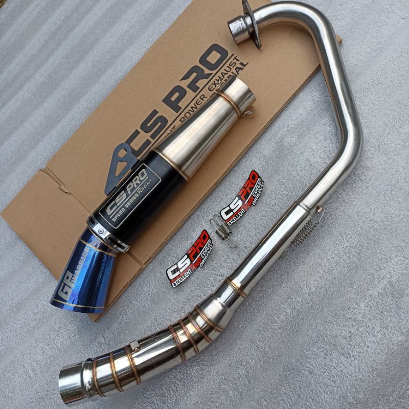 Open Pipe Canister Cs pro Original big tip and Big Elbow Raider 150 carb/150 fi / tmx 125/155 / skyg