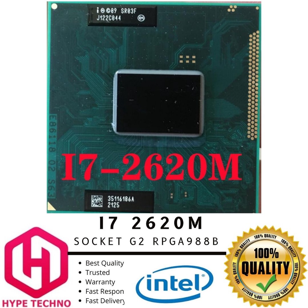 INTEL I7 2620M / SR03F - UP TO 3.2GHz INTEL HD 3000 LAPTOP SOCKET G2/988B RPGA PROCESSOR TDP 35W - B