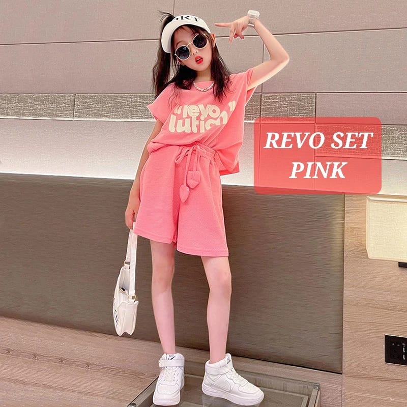REVO SET BAJU SETELAN CASUAL ANAK CEWEK REMAJA KOREA IMPORT FASHION