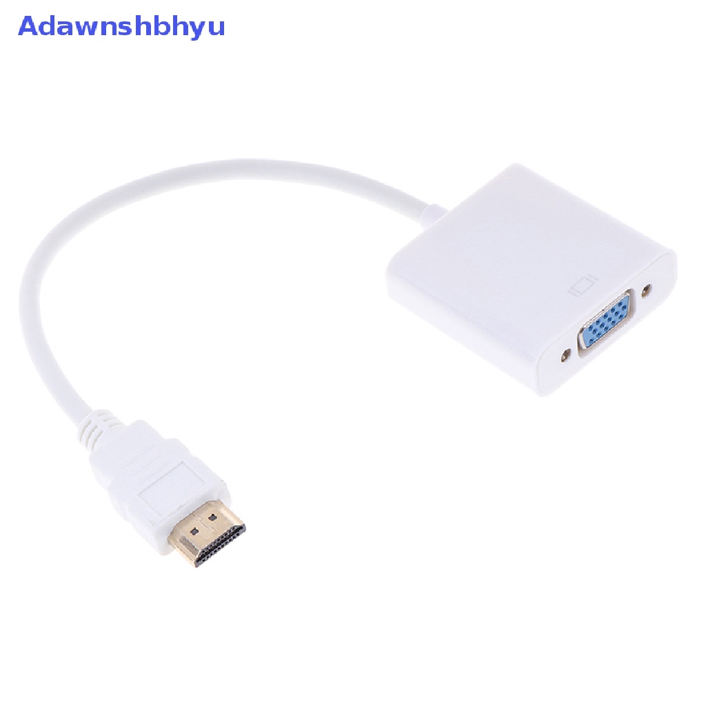 Adhyu 1Pcs Adaptor converter HDMI to VGA HD 1080P Putih ID