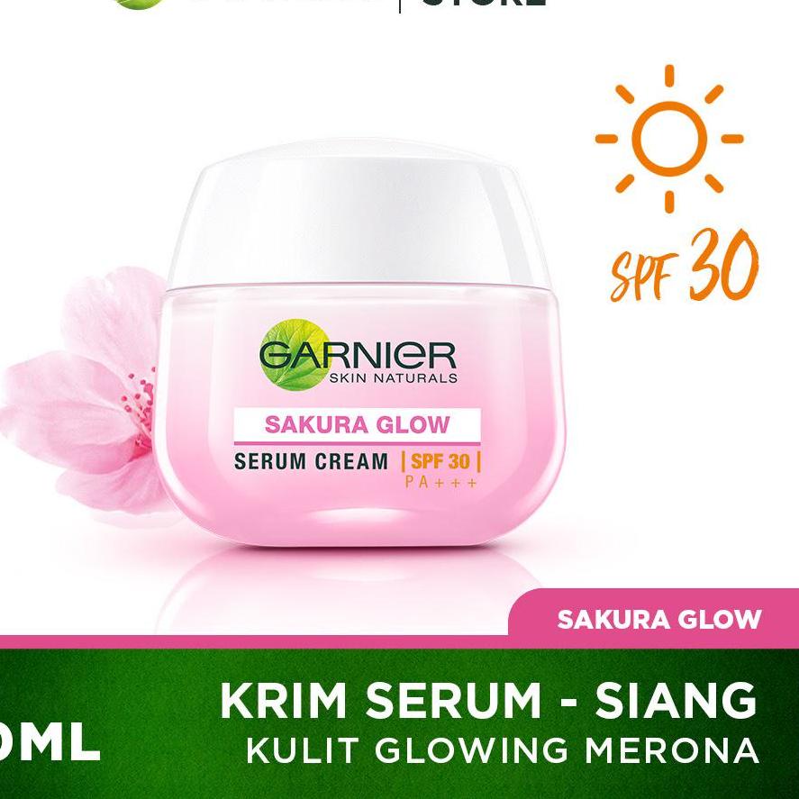 SNT197 Garnier Sakura Glow Kit Day &amp; Night Cream - Moisturizer Skincare Krim Siang Malam (Light complete) |