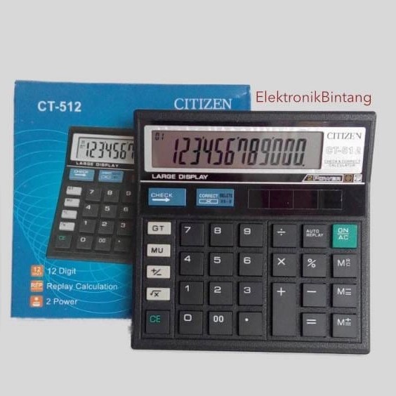 

STOK TERBATAS Kalkulator - Kalkulator Citizen - CT512 - (12 Digit)