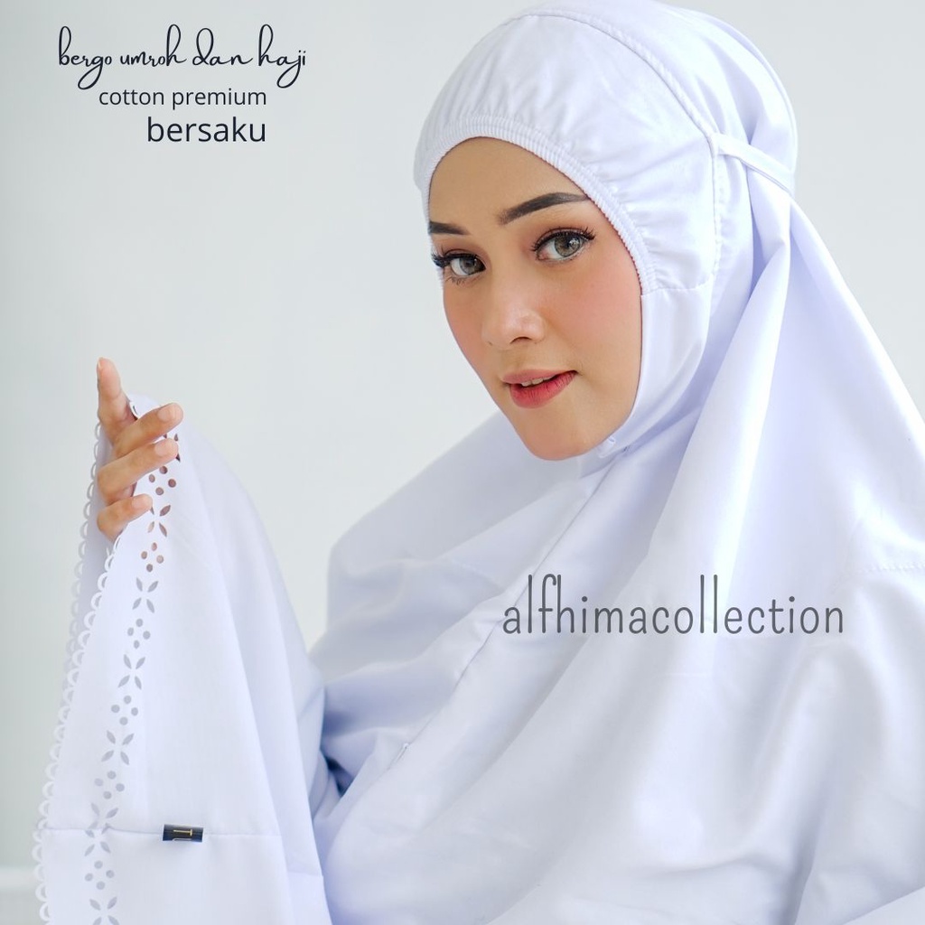 Bergo umroh dan haji GROSIR/Bergo lasercut umroh dan haji murah