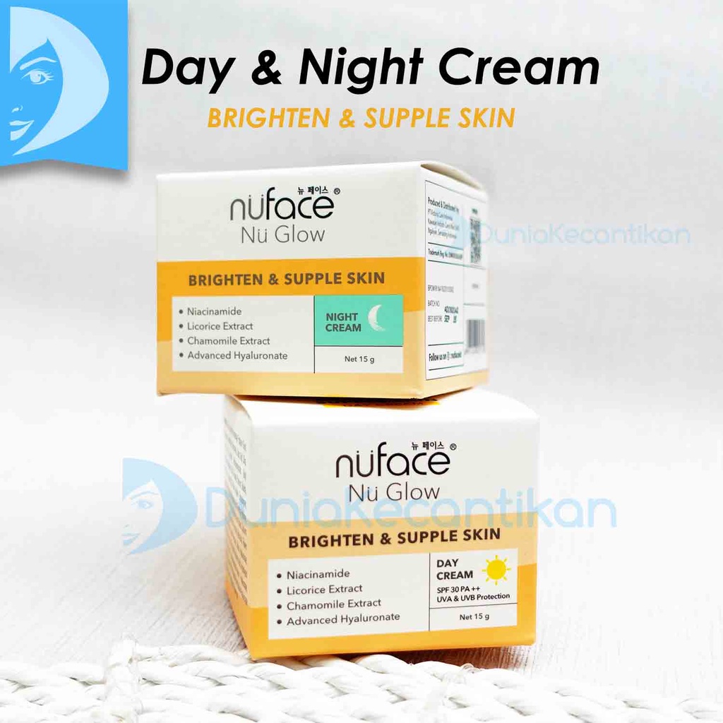 Nuface Nu Glow Brighten &amp; Supple Skin Day &amp; Night Cream Nu Glow Acne Prone Care Night Gel Day Cream Nuface Hydralock &amp; Youthful Night Cream Malam - Skincare Fuji