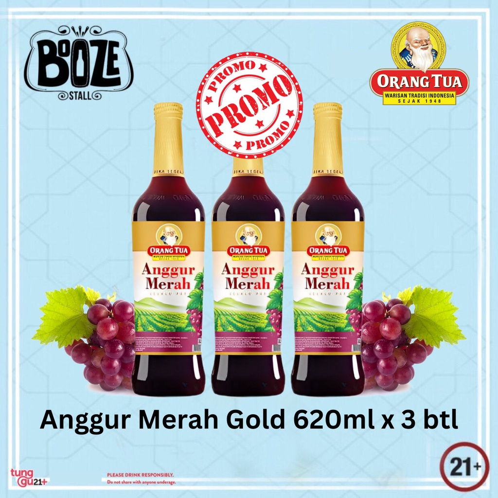 Anggur Merah Gold Paket 3 Botol