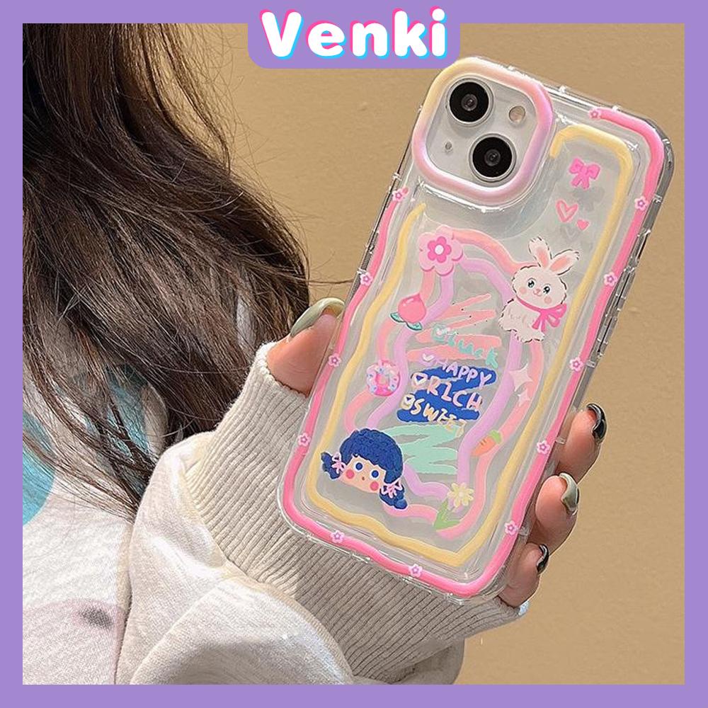 Case For iPhone 14 Pro Max TPU Soft Jelly Airbag Clear Case Cute Color Graffiti Girl Camera Protection Shockproof For iPhone 14 13 12 11 Plus Pro Max 7 Plus X XR