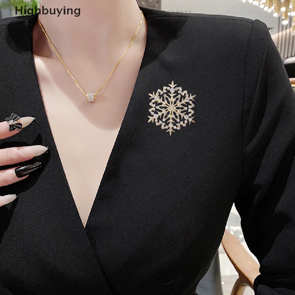 Hbid Beauty Snowflake Bros Untuk Wanita Unisex Natal Tahun Baru Musim Dingin Pesta Brooch Pin Hadiah Glory